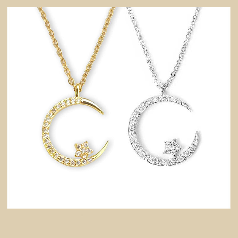 Celestine – Mond- &amp; Stern-Halskette