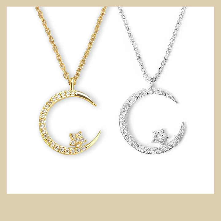 Celestine – Mond- &amp; Stern-Halskette