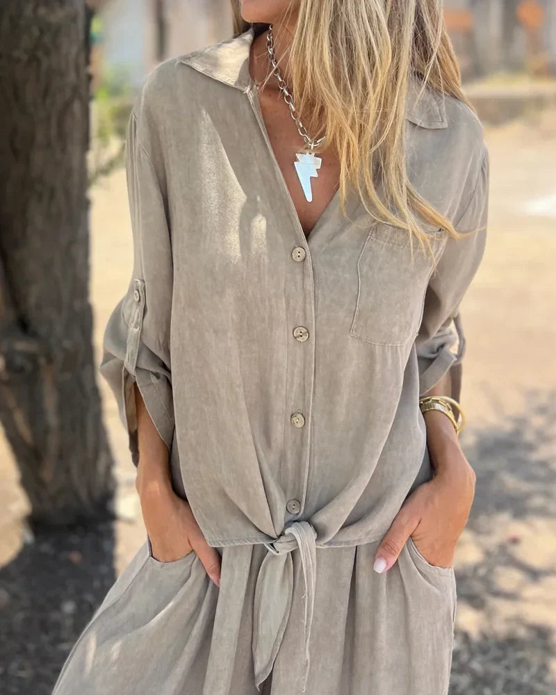 Liora – Lässiges zweiteiliges Set mit fließender Silhouette