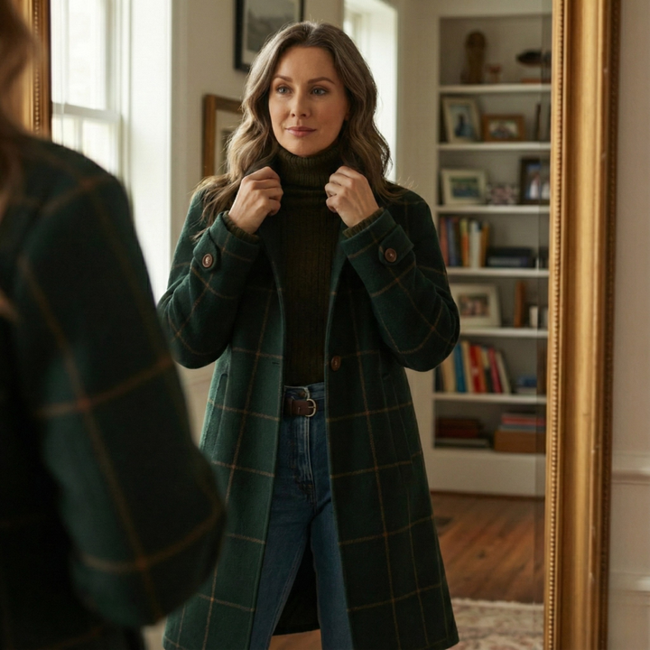 Clara – Eleganter karierter Mantel