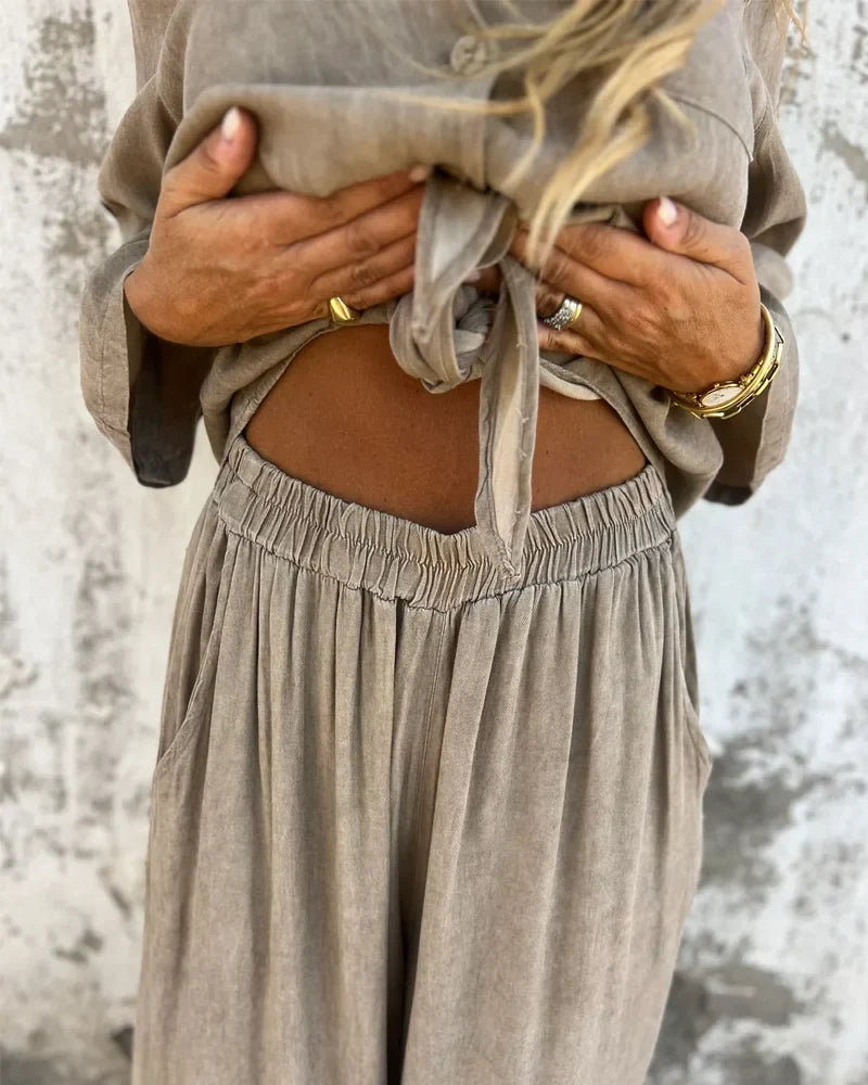 Liora – Lässiges zweiteiliges Set mit fließender Silhouette