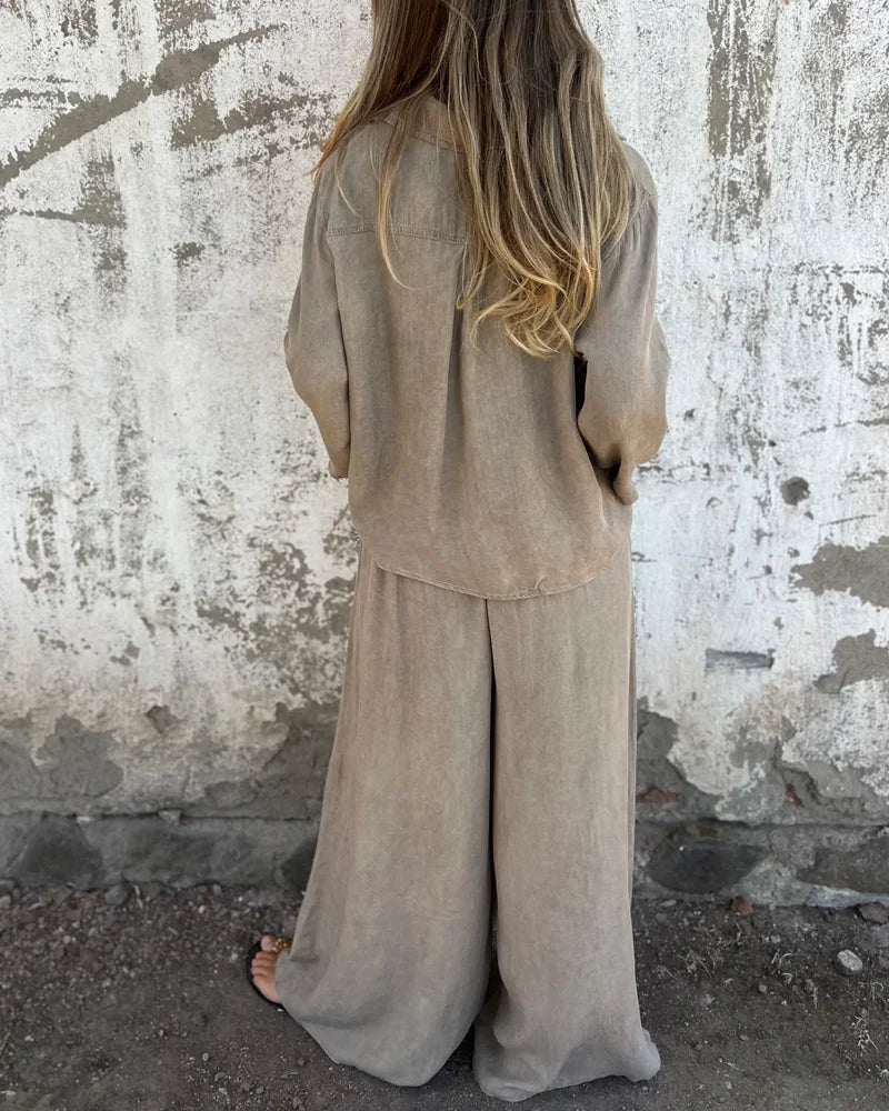 Liora – Lässiges zweiteiliges Set mit fließender Silhouette