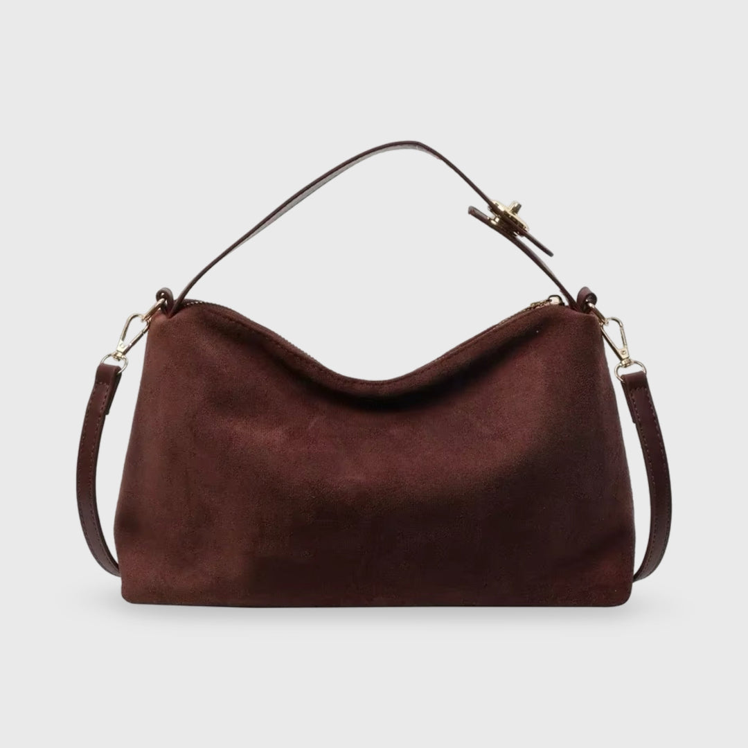 Suvéra – Luxuriöse Suede-Handtasche mit abnehmbarem Schulterriemen