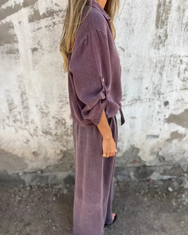 Liora – Lässiges zweiteiliges Set mit fließender Silhouette