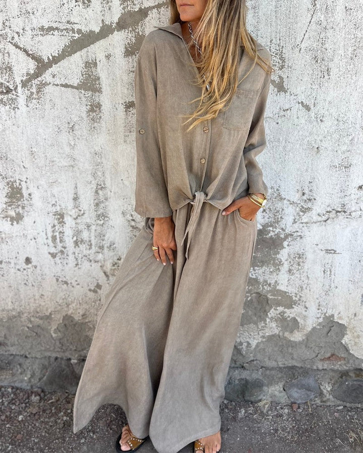 Liora – Lässiges zweiteiliges Set mit fließender Silhouette