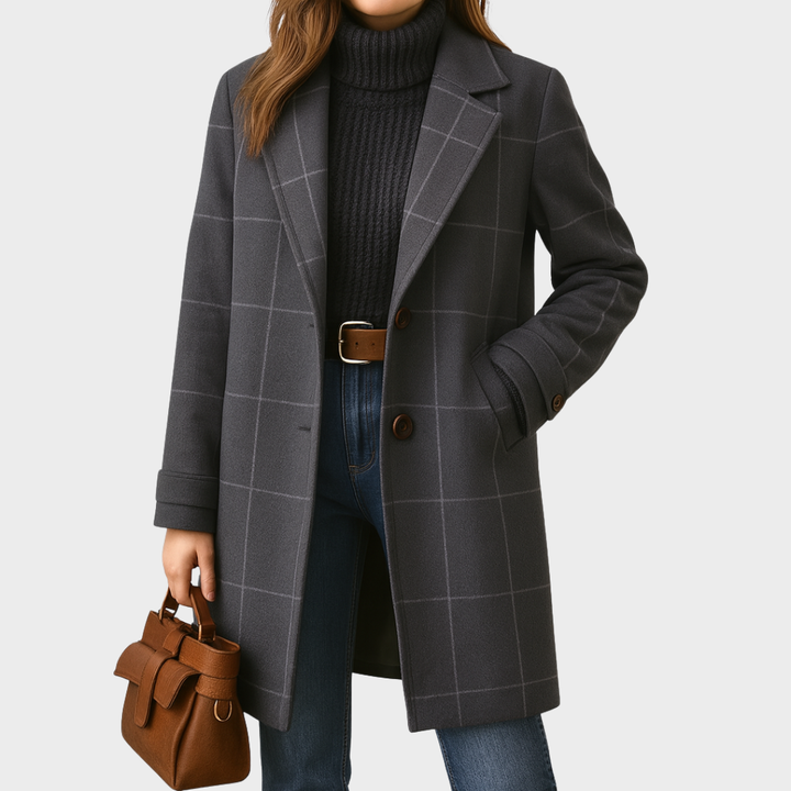 Clara – Eleganter karierter Mantel