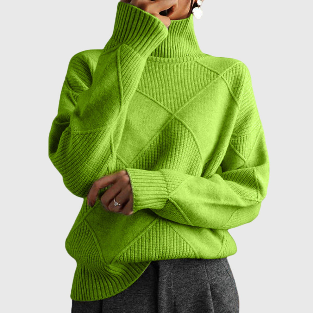 Clara - Geometrischer Rollkragenpullover