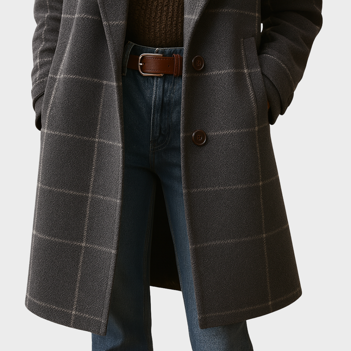 Clara – Eleganter karierter Mantel