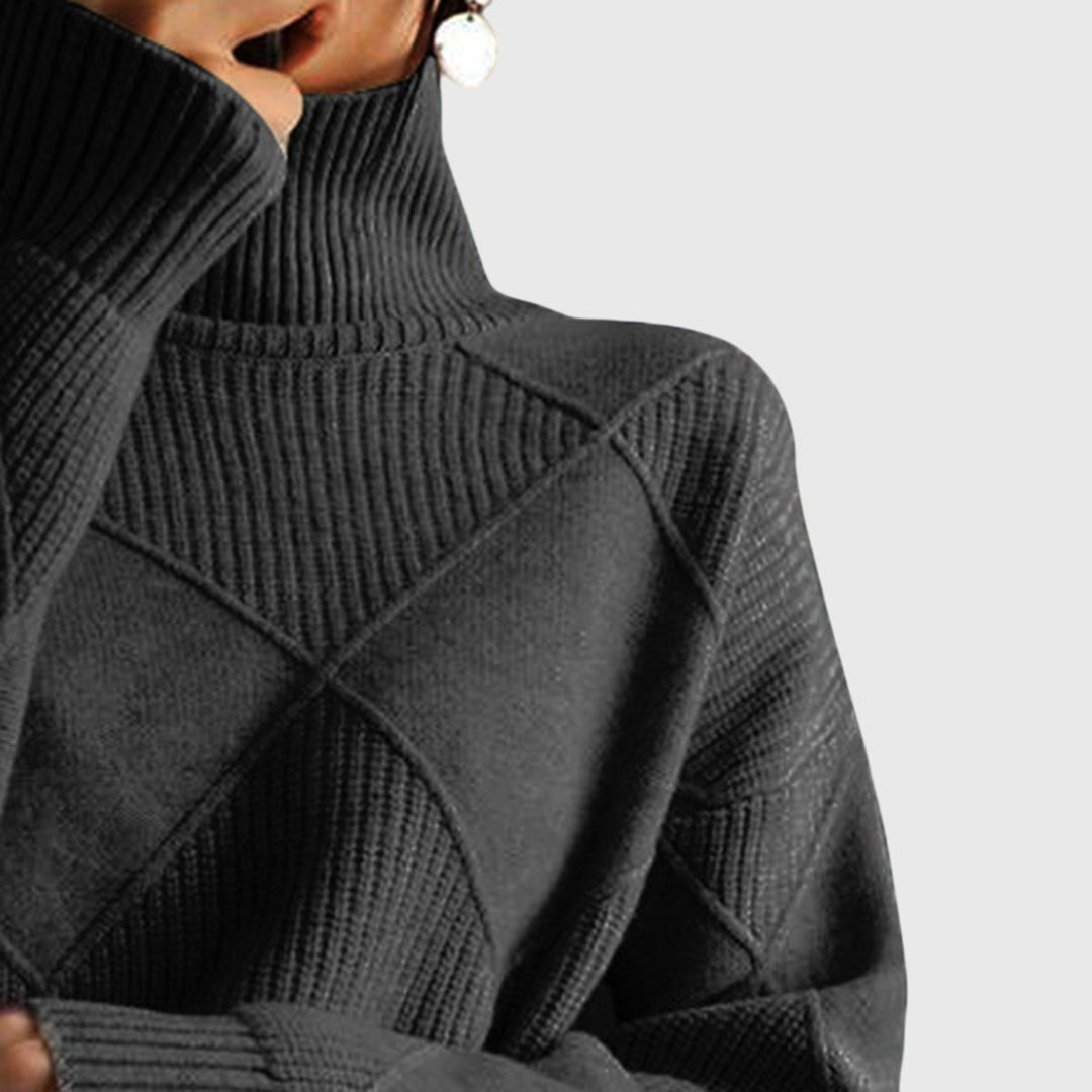 Clara - Geometrischer Rollkragenpullover