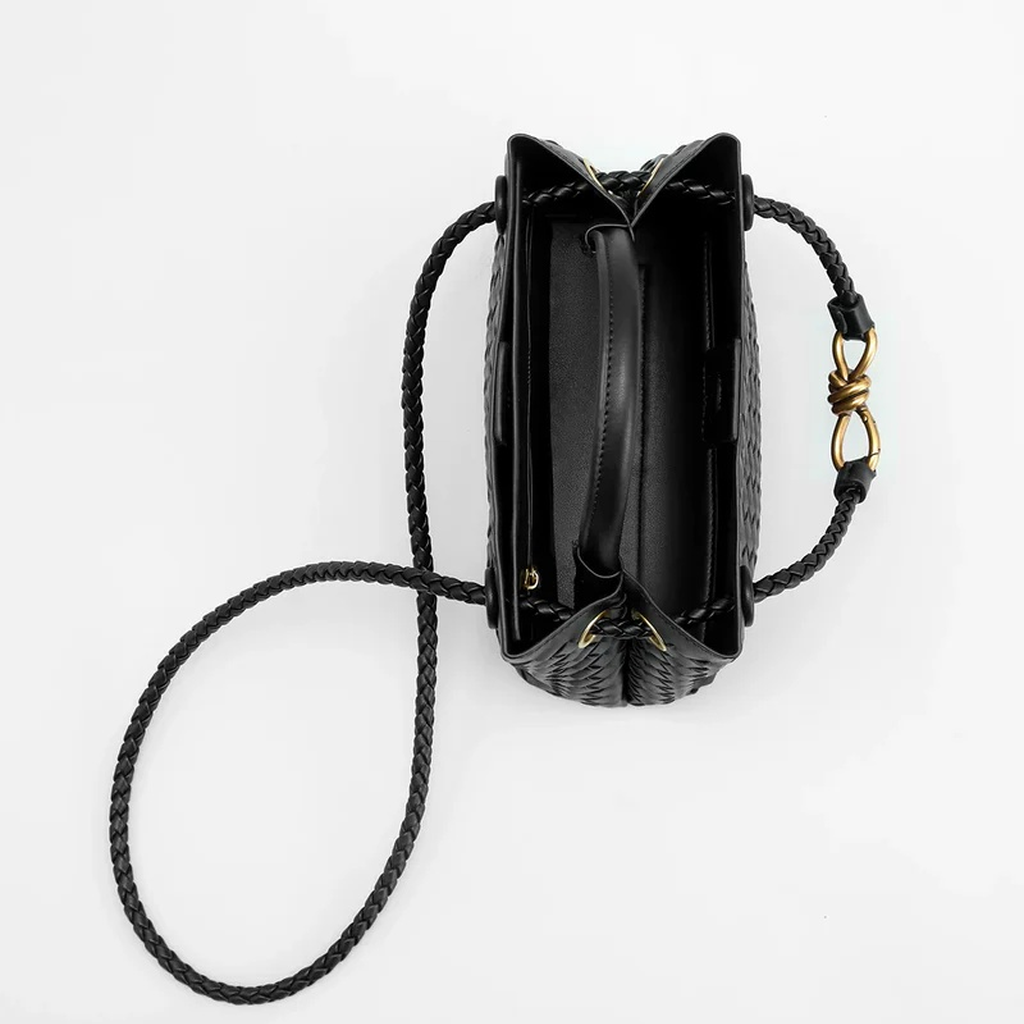 Lioréa – Geflochtene Leder-Handtasche mit Knoten-Detail