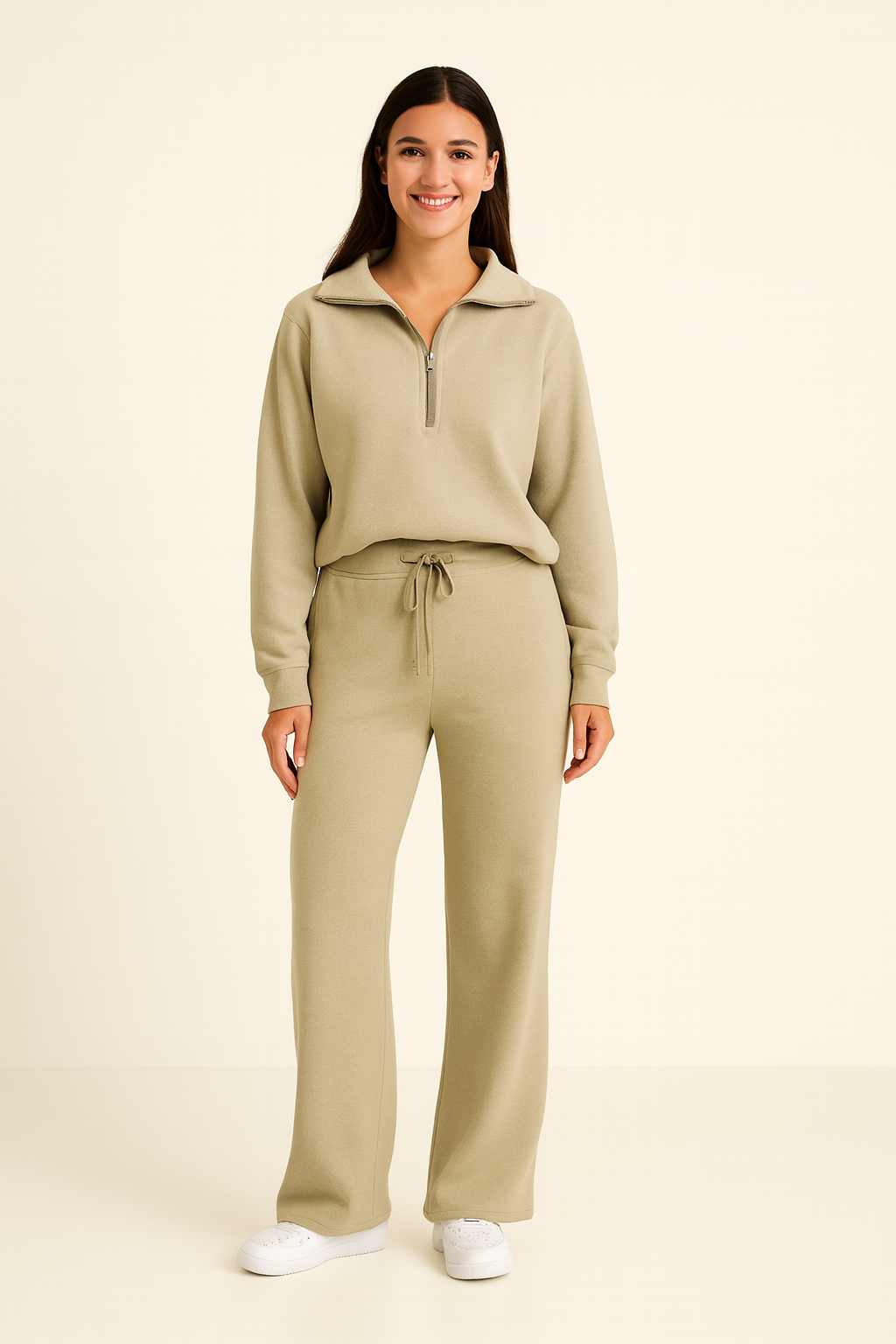 Lunévia – Komfortables Damen-Loungewear-Set mit Half-Zip