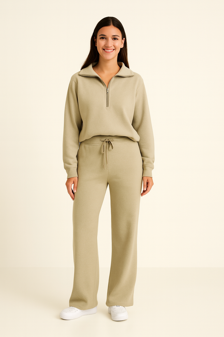 Lunévia – Komfortables Damen-Loungewear-Set mit Half-Zip