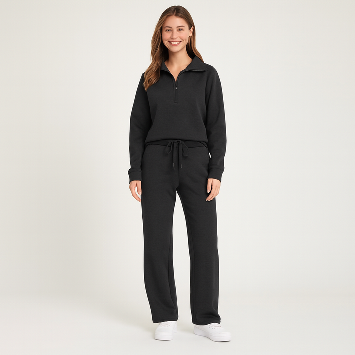 Lunévia – Komfortables Damen-Loungewear-Set mit Half-Zip