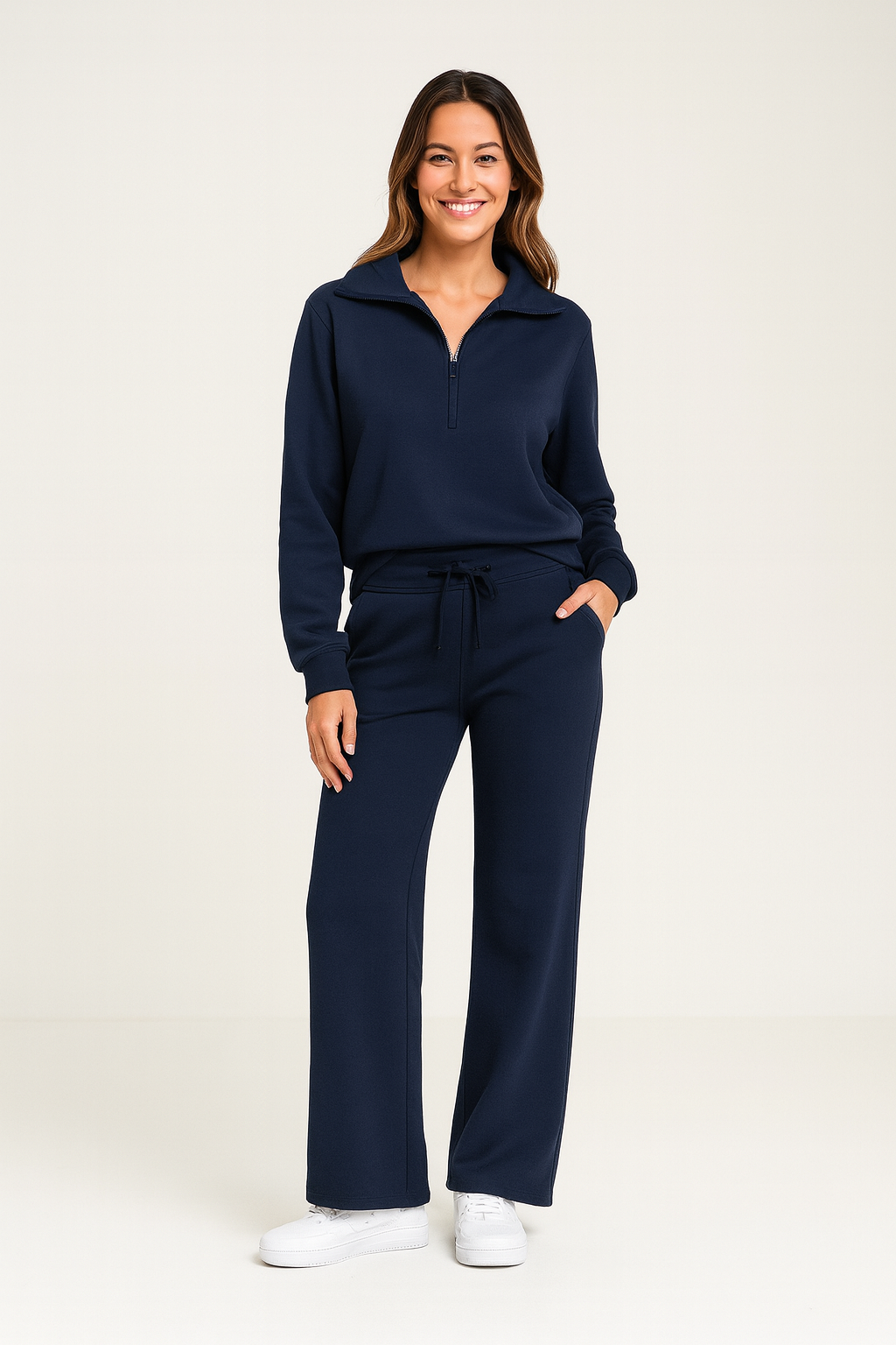Lunévia – Komfortables Damen-Loungewear-Set mit Half-Zip
