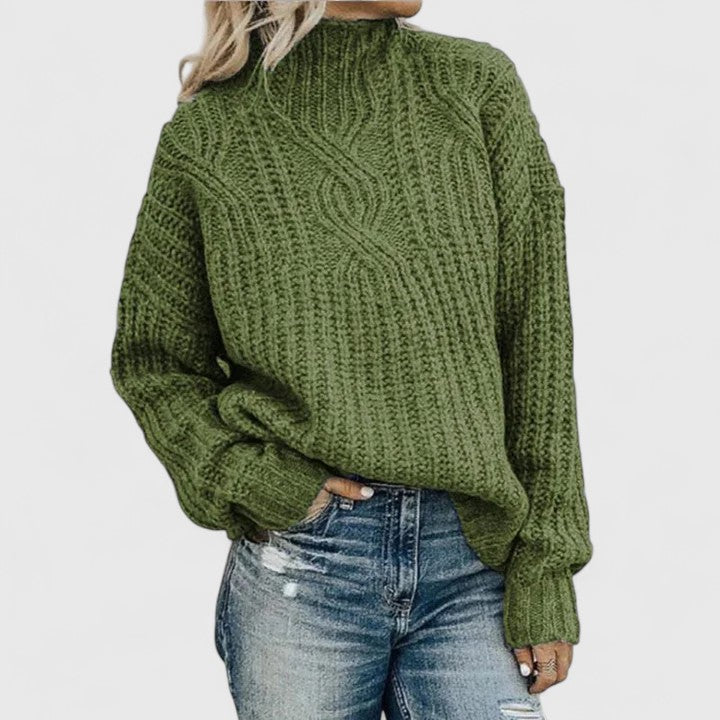 Elarine - Eleganter Strickpullover mit Zopfmuster