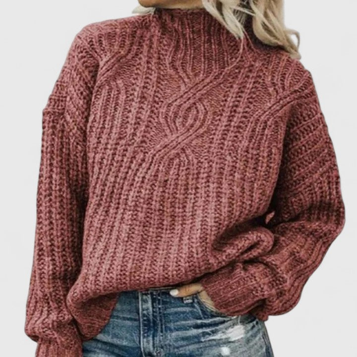 Elarine - Eleganter Strickpullover mit Zopfmuster