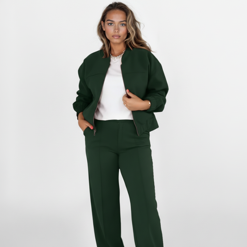 Veylora – Zweiteiliges Damen-Lounge-Set im Bomber-Stil