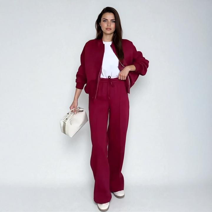 Veylora – Zweiteiliges Damen-Lounge-Set im Bomber-Stil