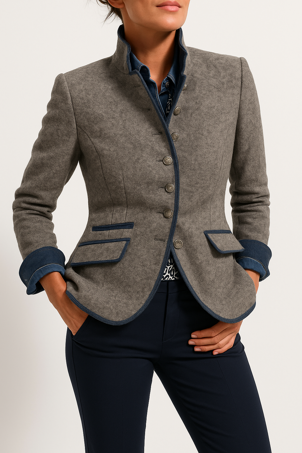 Élanique – Blazer mit Stehkragen und moderner Silhouette