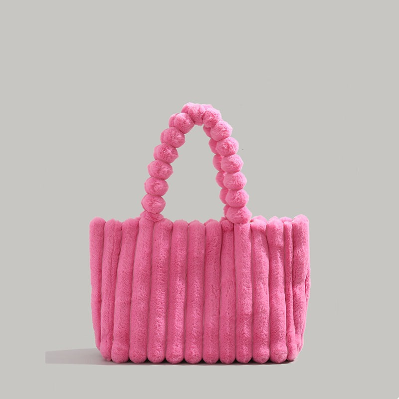Furielle – Weiche Plüsch-Schultertasche aus Faux Fur