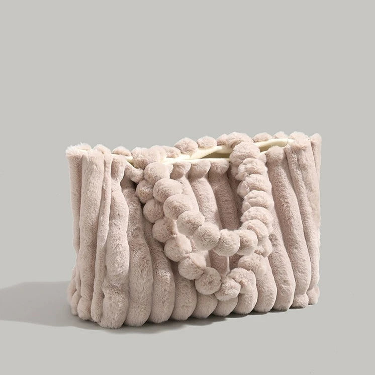 Furielle – Weiche Plüsch-Schultertasche aus Faux Fur