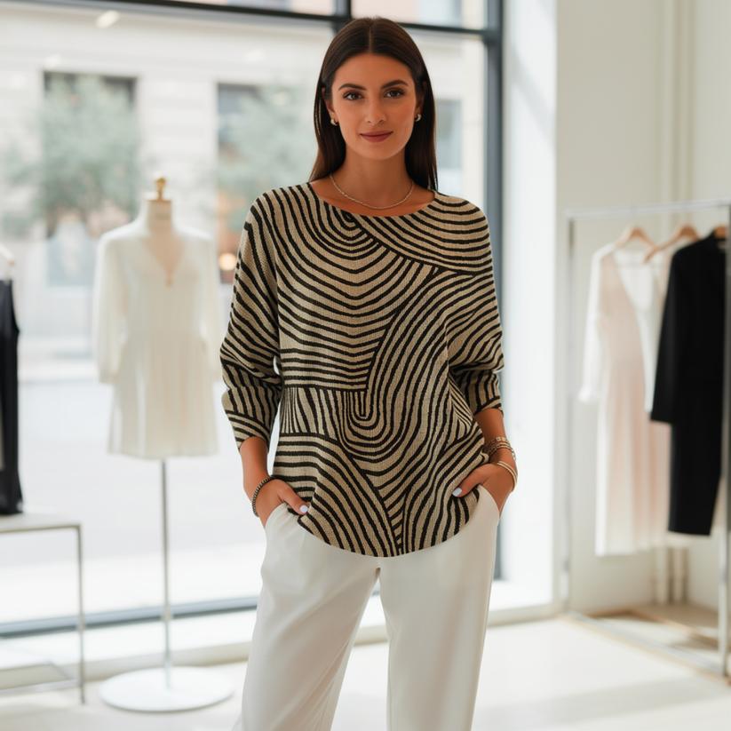 Elanira – Langärmliges Basic-Shirt mit Rundhalsausschnitt