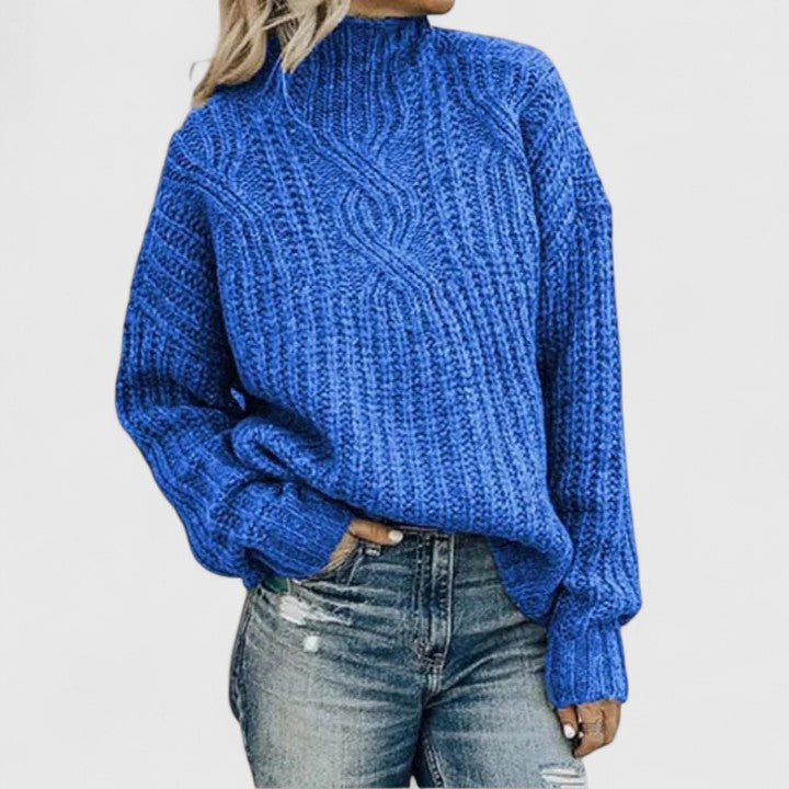 Elarine - Eleganter Strickpullover mit Zopfmuster