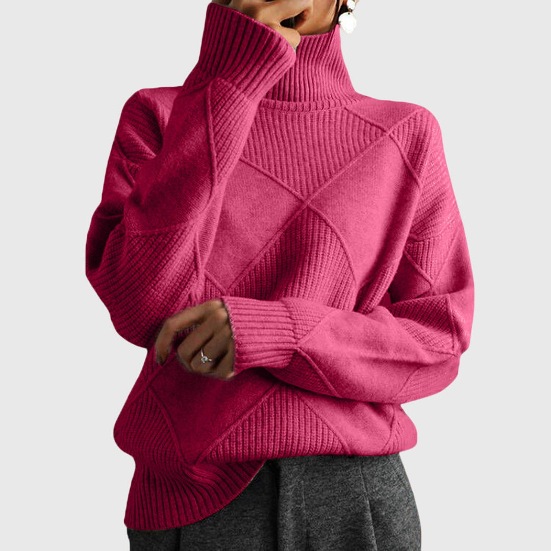 Clara - Geometrischer Rollkragenpullover