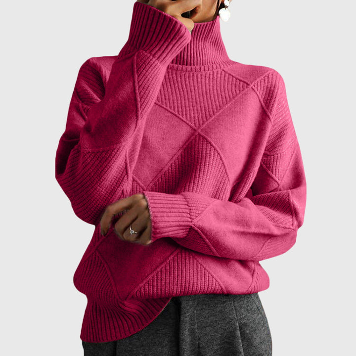 Clara - Geometrischer Rollkragenpullover