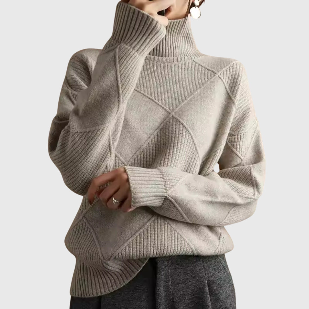 Clara - Geometrischer Rollkragenpullover