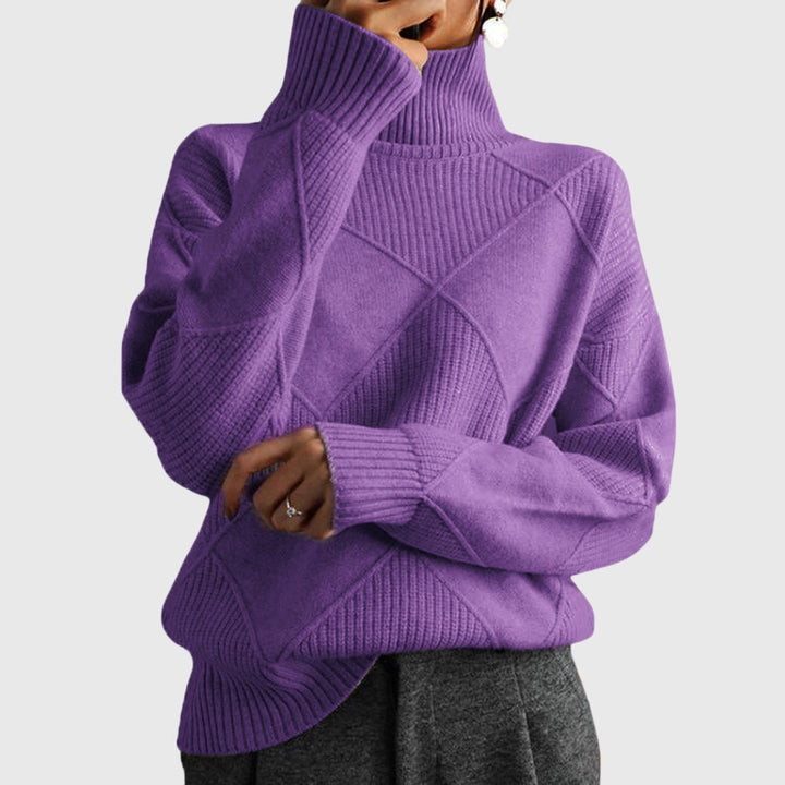Clara - Geometrischer Rollkragenpullover