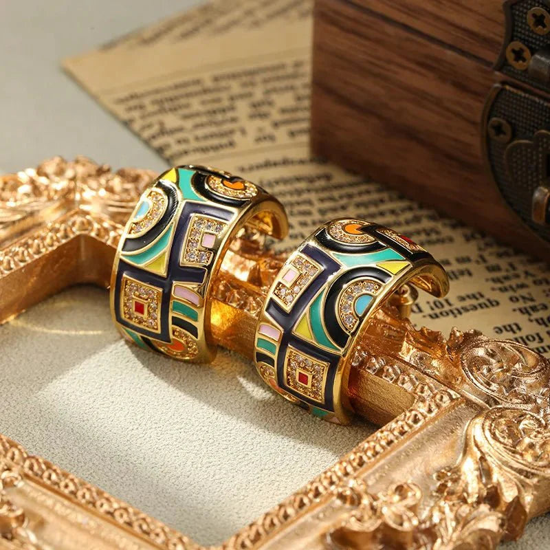 Artéline – Geometrische Drop-Ohrringe im Art-Déco-Stil