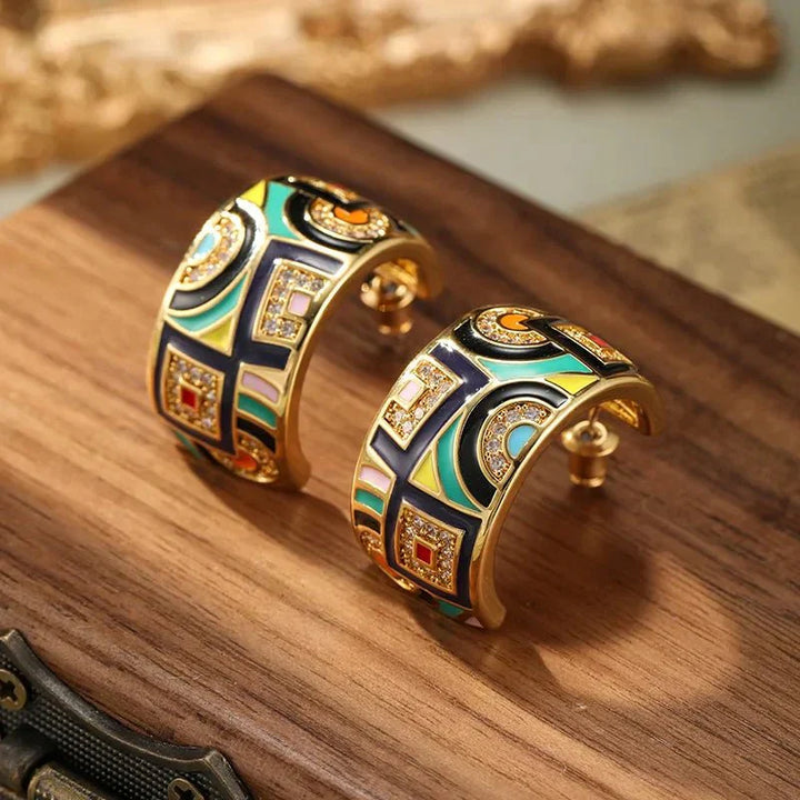 Artéline – Geometrische Drop-Ohrringe im Art-Déco-Stil