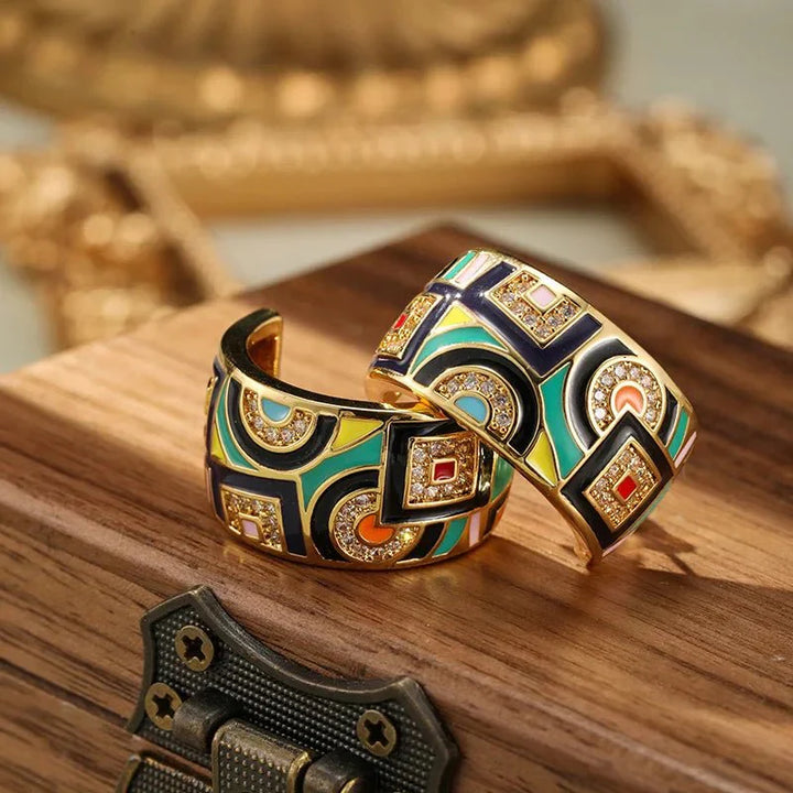 Artéline – Geometrische Drop-Ohrringe im Art-Déco-Stil