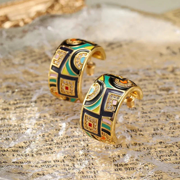 Artéline – Geometrische Drop-Ohrringe im Art-Déco-Stil