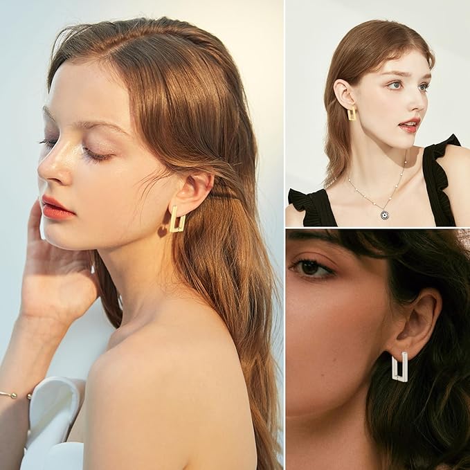 Quadréa – Glänzende Quadrat-Ohrringe mit zeitloser Eleganz